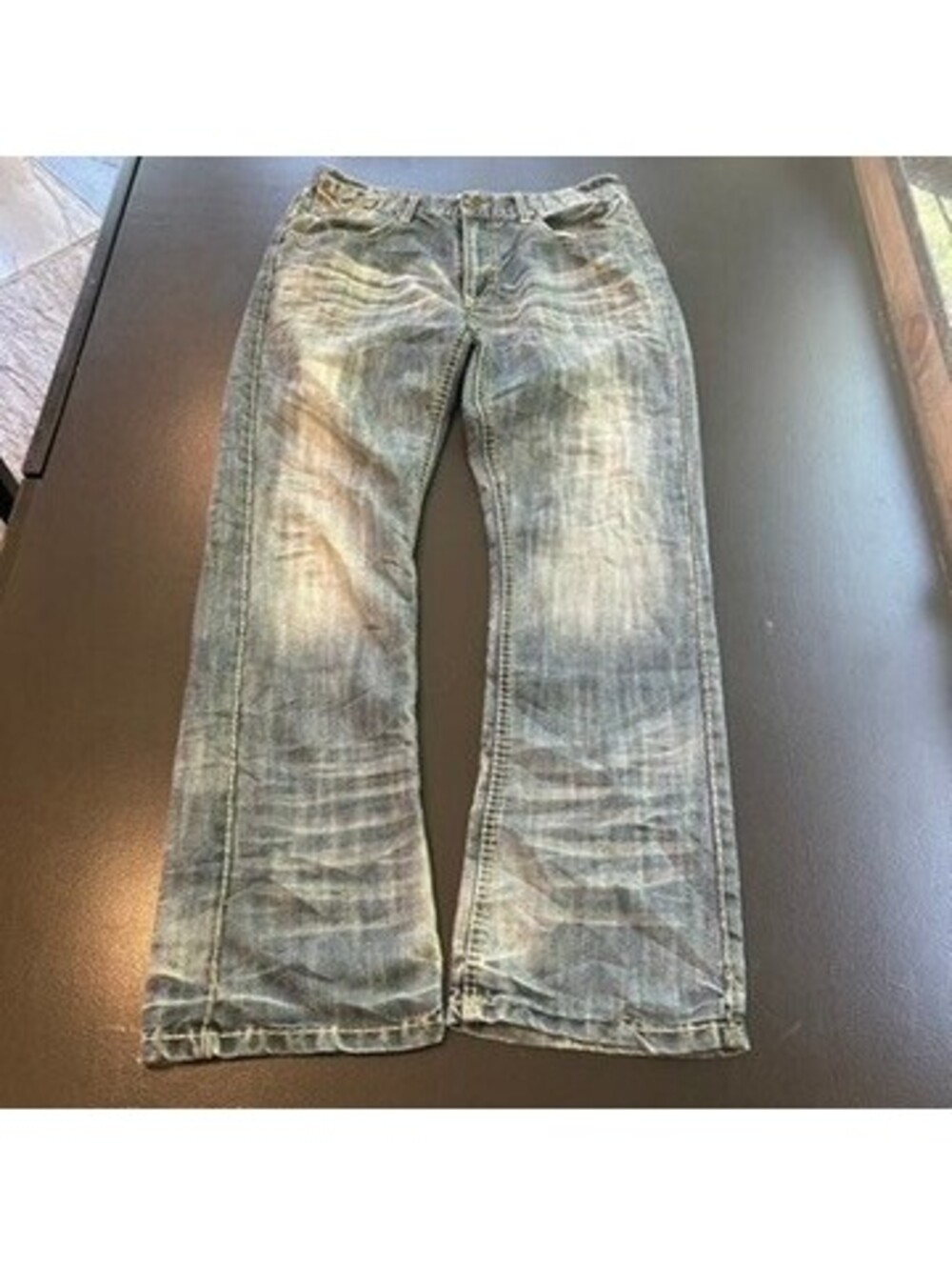 Vintage y2k womens Embellished pocket bootcut jeans light wash